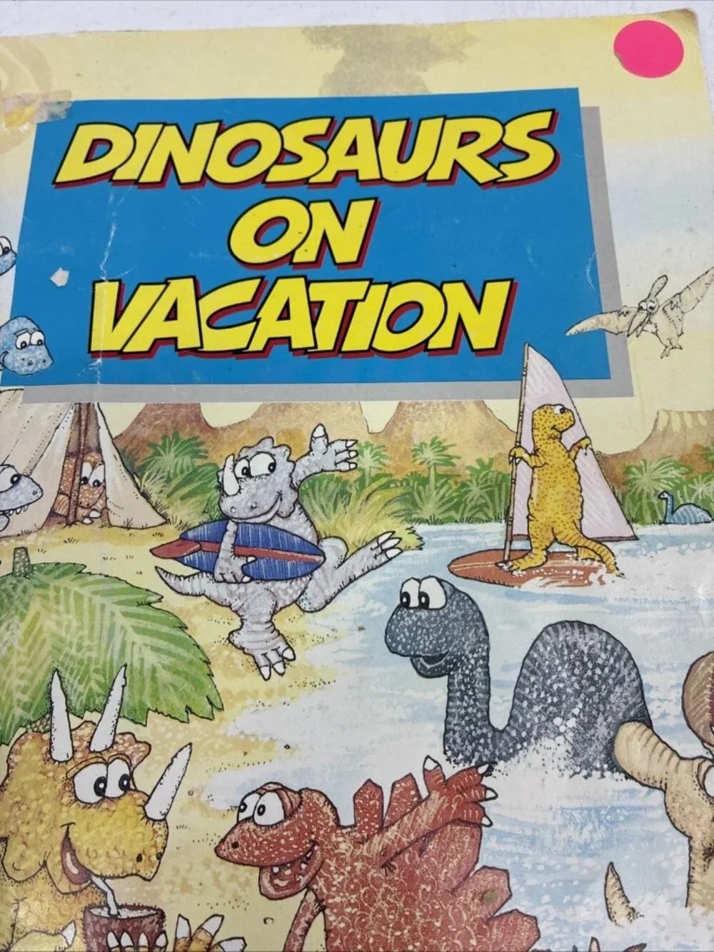 Dinosaurs On Vacation Michael Salmon 1990 Childrens Book Vintage Picture Book